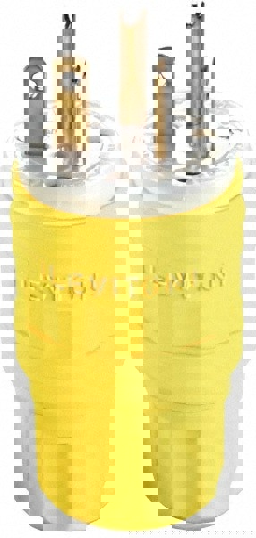 Straight Blade Plug: Industrial, 5-20P, 125VAC, Yellow